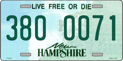NH license plate 3800071