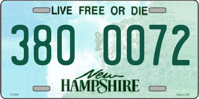 NH license plate 3800072