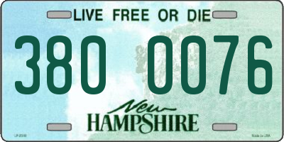 NH license plate 3800076