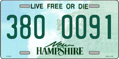 NH license plate 3800091