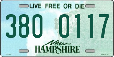 NH license plate 3800117