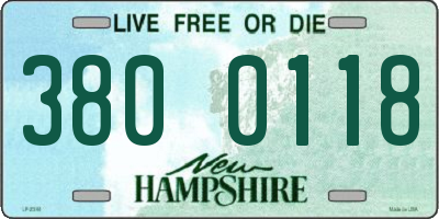 NH license plate 3800118