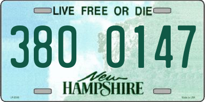NH license plate 3800147