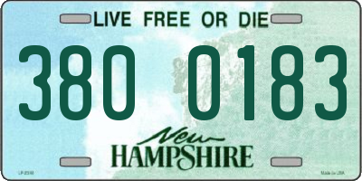 NH license plate 3800183