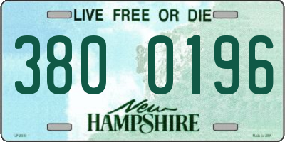 NH license plate 3800196
