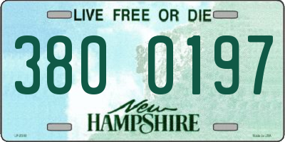 NH license plate 3800197