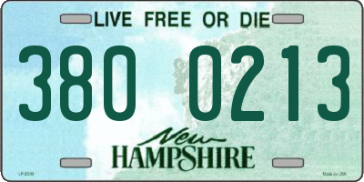 NH license plate 3800213