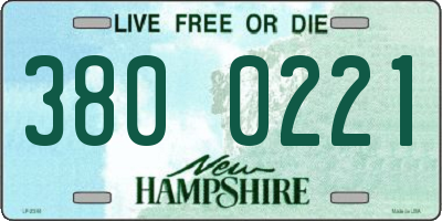 NH license plate 3800221