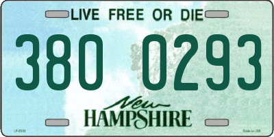 NH license plate 3800293