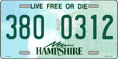 NH license plate 3800312