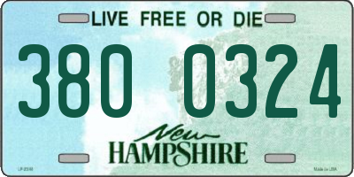 NH license plate 3800324