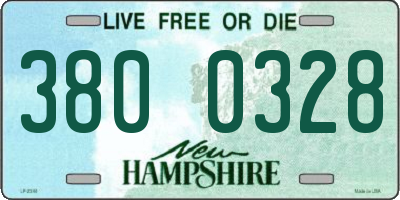 NH license plate 3800328