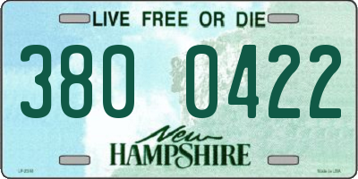 NH license plate 3800422