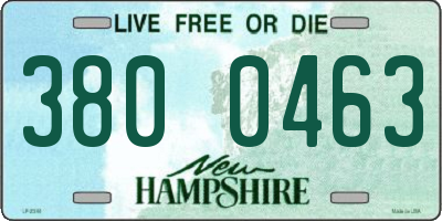 NH license plate 3800463