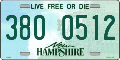 NH license plate 3800512