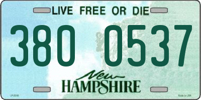 NH license plate 3800537