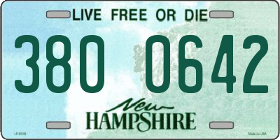 NH license plate 3800642