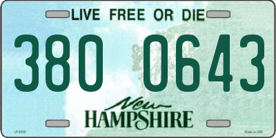 NH license plate 3800643