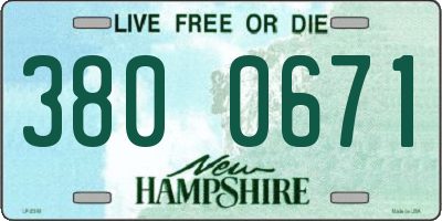 NH license plate 3800671