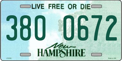 NH license plate 3800672