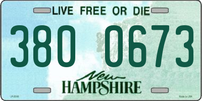 NH license plate 3800673