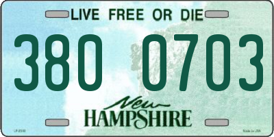 NH license plate 3800703