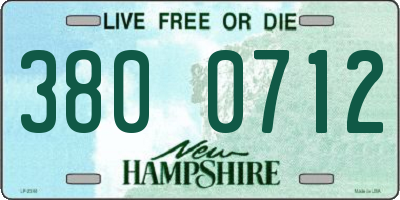 NH license plate 3800712
