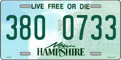 NH license plate 3800733