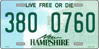 NH license plate 3800760