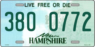 NH license plate 3800772
