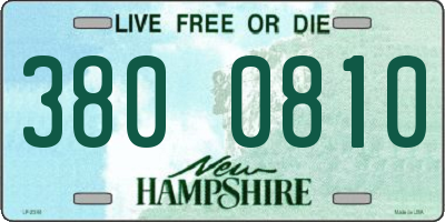 NH license plate 3800810