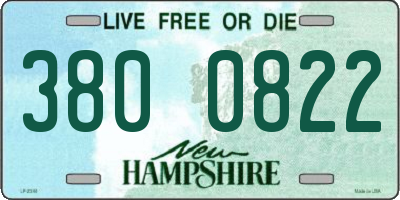 NH license plate 3800822