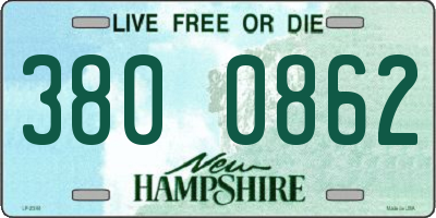 NH license plate 3800862