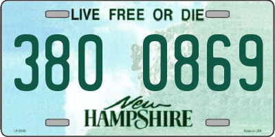 NH license plate 3800869