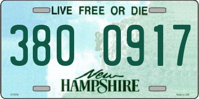 NH license plate 3800917