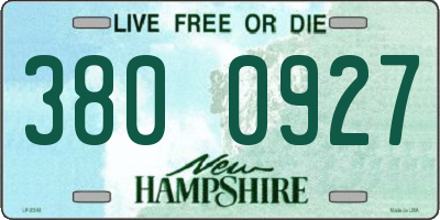 NH license plate 3800927