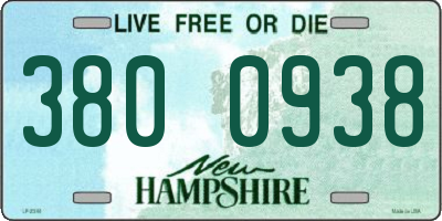 NH license plate 3800938