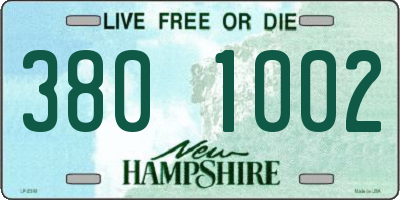 NH license plate 3801002