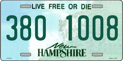 NH license plate 3801008