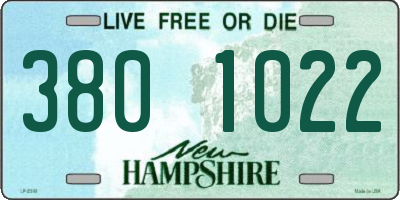 NH license plate 3801022