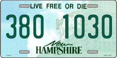 NH license plate 3801030
