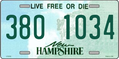 NH license plate 3801034