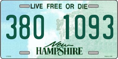 NH license plate 3801093