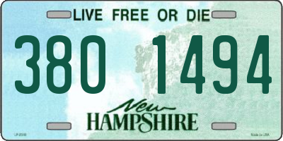 NH license plate 3801494