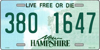 NH license plate 3801647