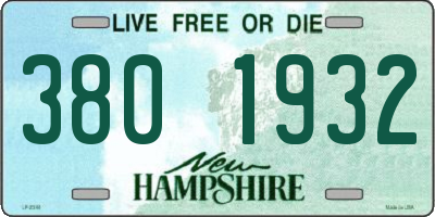 NH license plate 3801932