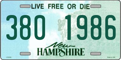 NH license plate 3801986