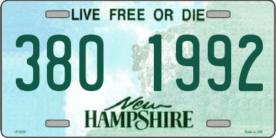 NH license plate 3801992