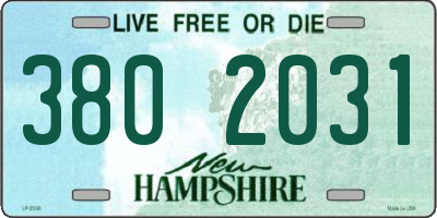 NH license plate 3802031