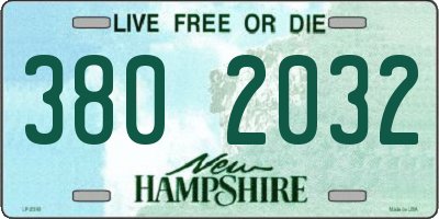 NH license plate 3802032